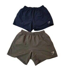 Gymshark 2 Pair Running Athletic Shorts Women's Size Small Blue & Gray